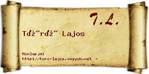 Törő Lajos névjegykártya